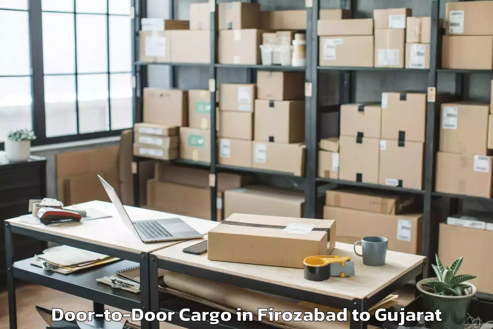 Top Firozabad to Limbdi Door To Door Cargo Available